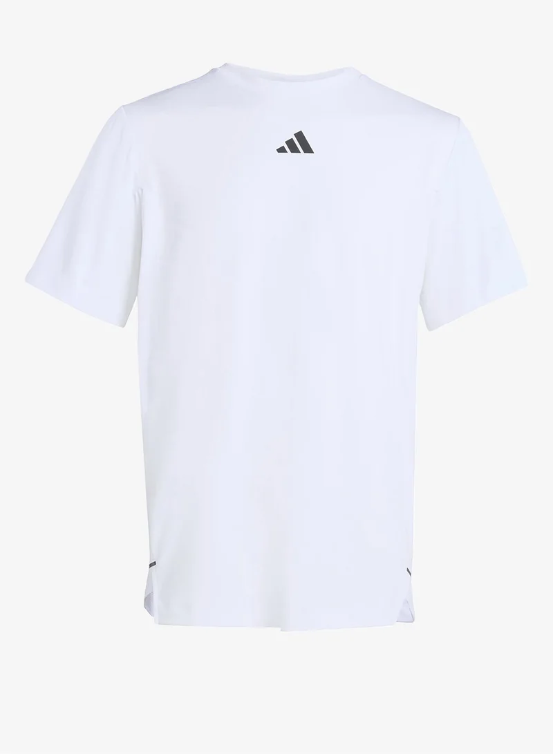 Adidas WHITE 3-Stripes D4T Power  T-Shirt for Men | Best Price UAE