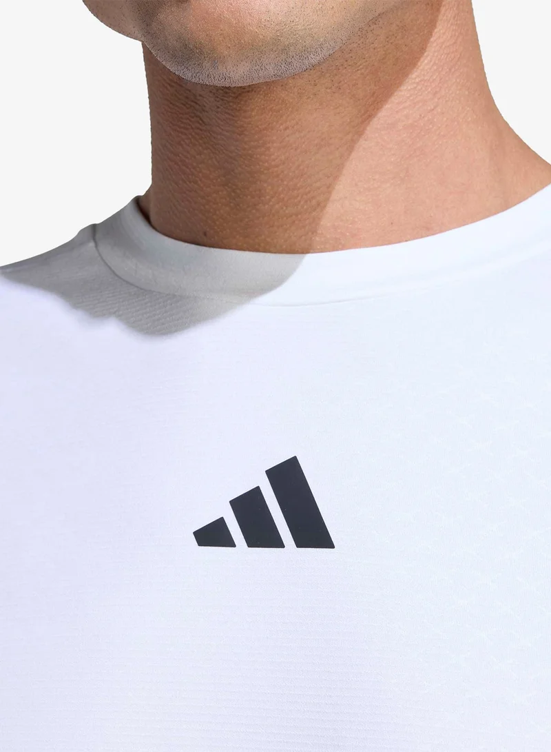 Adidas WHITE 3-Stripes D4T Power  T-Shirt for Men | Best Price UAE