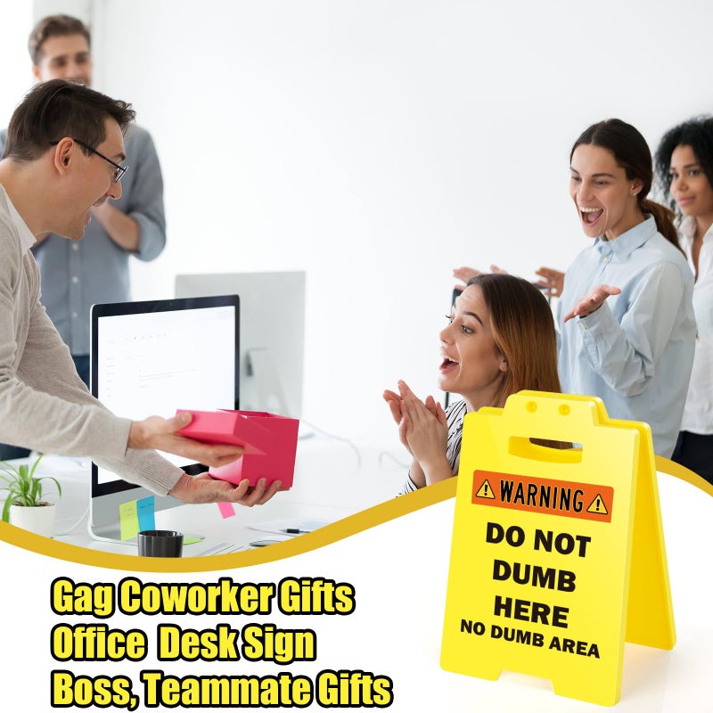 MBL Funny Employee Appreciation Gifts - Fun Gag Office Decor Desk Accessories Cubicle Supplies Gift for Coworker Boss Lady Bosses Day Women Teammate Team Employees, DO NOT DUMB HERE NO DUMB AREA - Image 5