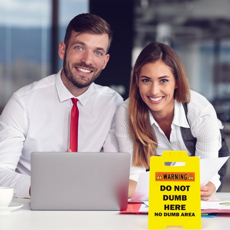 MBL Funny Employee Appreciation Gifts - Fun Gag Office Decor Desk Accessories Cubicle Supplies Gift for Coworker Boss Lady Bosses Day Women Teammate Team Employees, DO NOT DUMB HERE NO DUMB AREA - Image 4