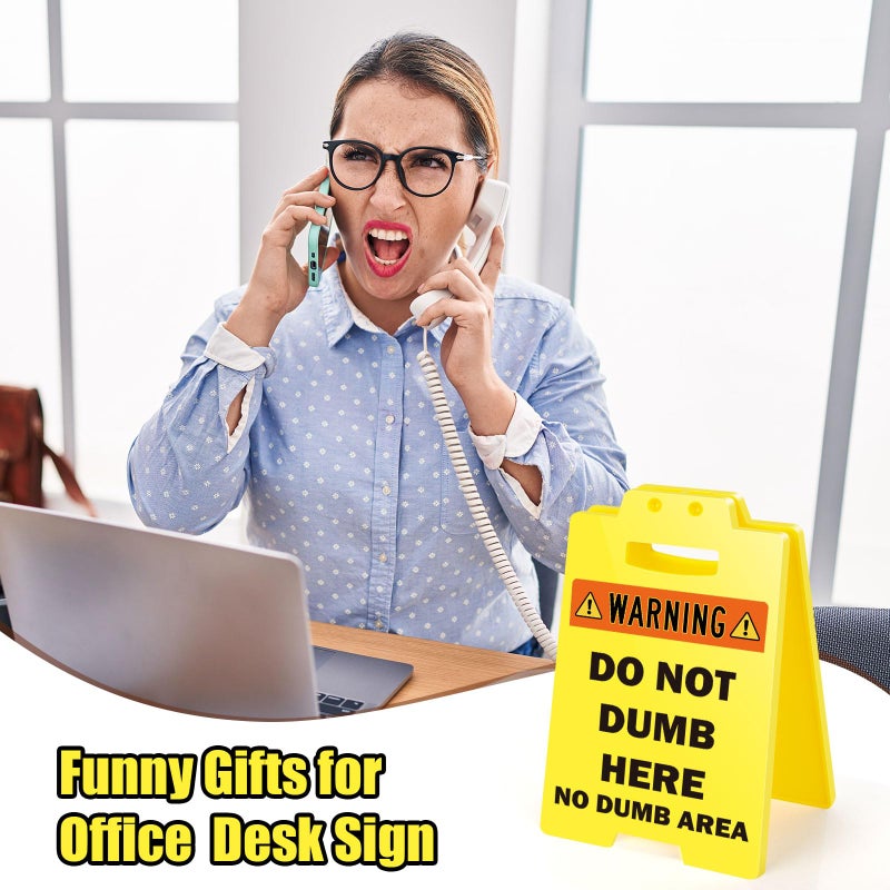 MBL Funny Employee Appreciation Gifts - Fun Gag Office Decor Desk Accessories Cubicle Supplies Gift for Coworker Boss Lady Bosses Day Women Teammate Team Employees, DO NOT DUMB HERE NO DUMB AREA - Image 3