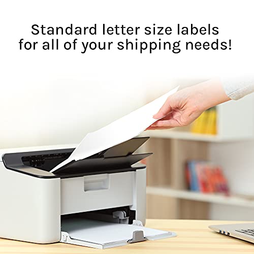 Premium Label Supply White Sticker Full Sheet Shipping Labels – 8.5" x 11" – Laser/Inkjet Compatible – (1 Label/Sheet), 100 Sheets - Letter Size - Image 2