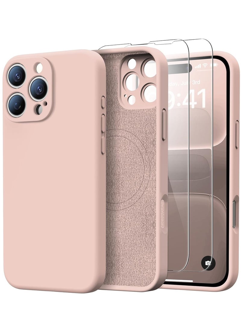 ELTRAZONE iPhone 16 Pro Max Case with 2 Screen Protectors – Liquid Silicone Protective Phone Case (6.9") – Compatible with MagSafe – Upgraded Camera Protection – Baby Pink - Image 1
