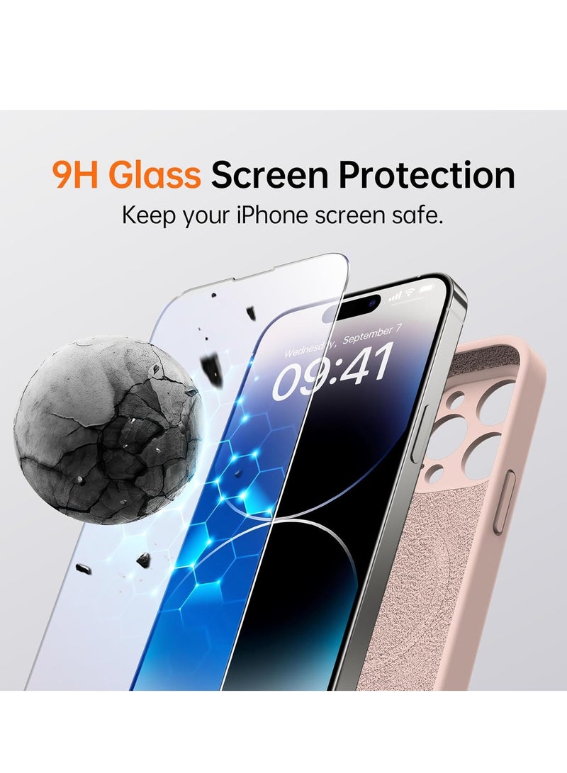 ELTRAZONE iPhone 16 Pro Max Case with 2 Screen Protectors – Liquid Silicone Protective Phone Case (6.9") – Compatible with MagSafe – Upgraded Camera Protection – Baby Pink - Image 4