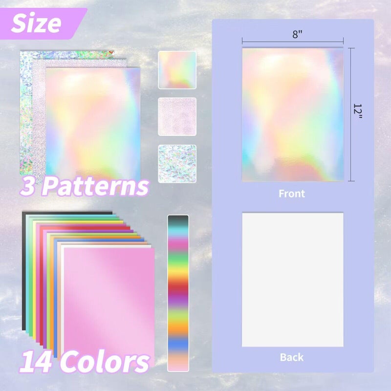 Nitelemn 30 Pack Metallic Cardstock Paper Sheets, 8" x 12" Color Foil Mirror Shimmering Paper 250gsm/92lb For Arts and Crafts, Decorative, Weddings & Birthdays Invitations, Scrapbook Supplies - Image 2