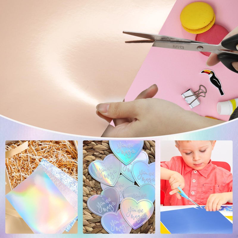 Nitelemn 30 Pack Metallic Cardstock Paper Sheets, 8" x 12" Color Foil Mirror Shimmering Paper 250gsm/92lb For Arts and Crafts, Decorative, Weddings & Birthdays Invitations, Scrapbook Supplies - Image 5