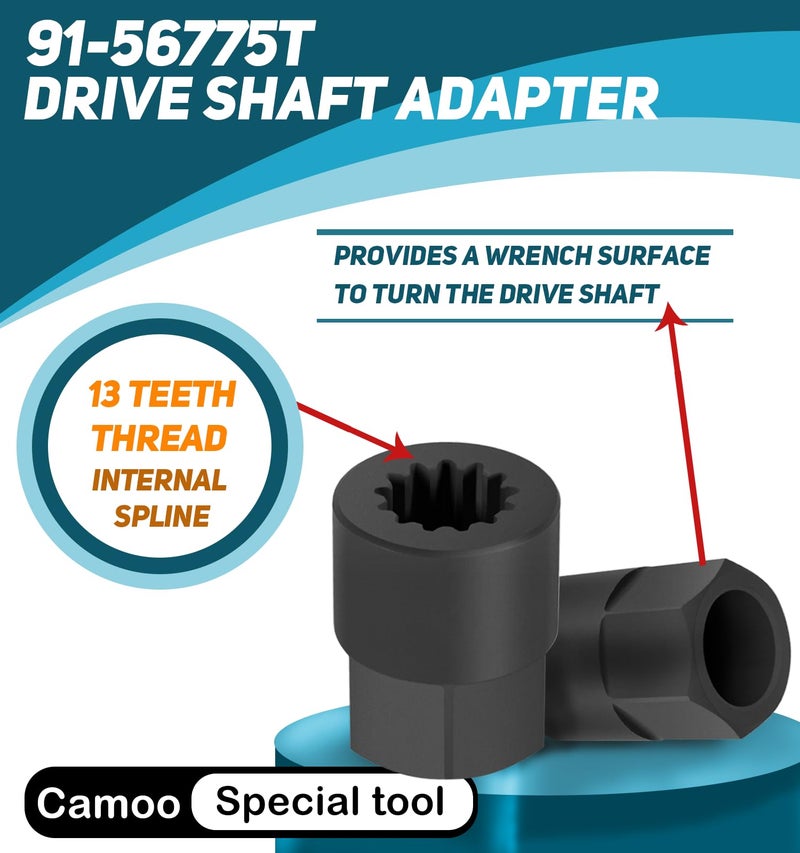 Camoo 91-56775T Drive Shaft Adapter Fits for Mercury MC-I, R-MR, Alpha One, Alpha One/Gen II, for Mercury 13-spline Drive Shaft Holding Tool - Image 2