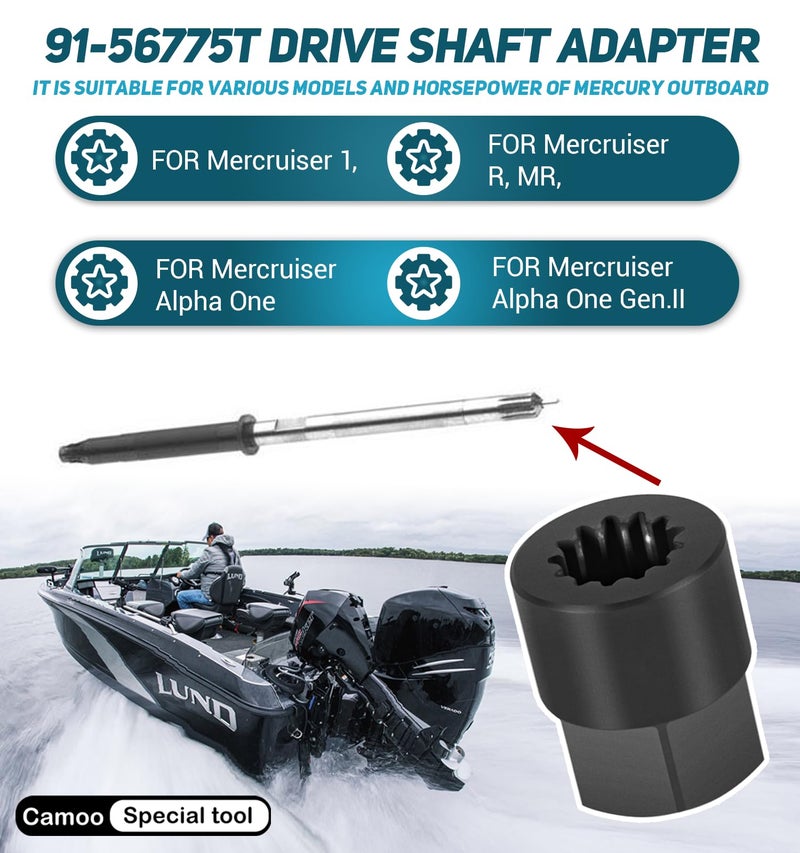 Camoo 91-56775T Drive Shaft Adapter Fits for Mercury MC-I, R-MR, Alpha One, Alpha One/Gen II, for Mercury 13-spline Drive Shaft Holding Tool - Image 3