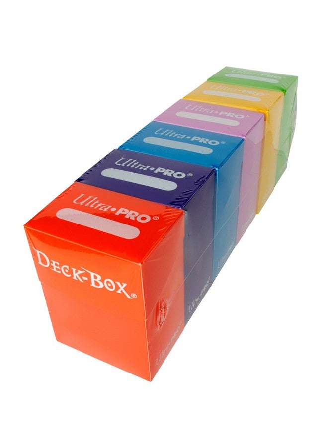 Ultra Pro Deck Box, Set of 6 (Orange, Purple, Light Blue, Pink, Yellow, Light Green)