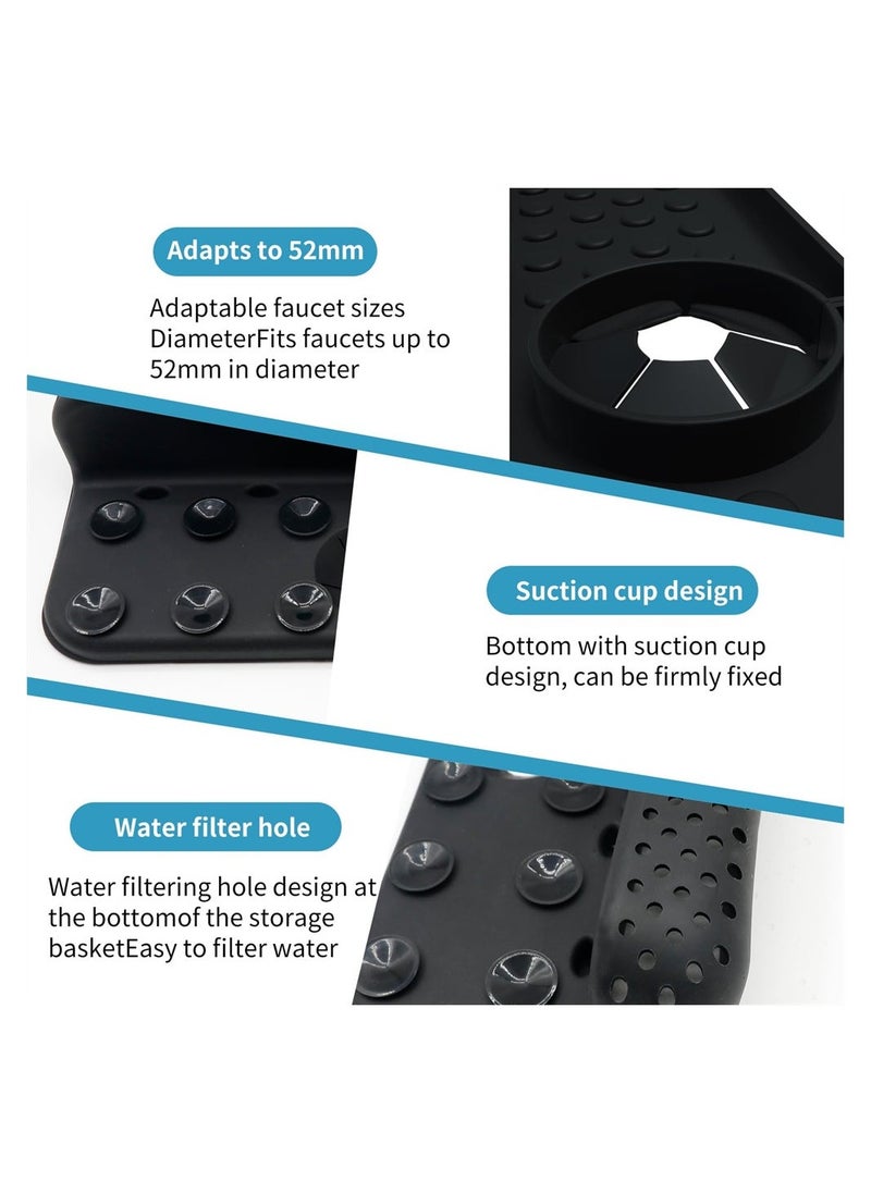 Kitchen Sink Splash Guard, Silicone Faucet Handle Drip Catcher Tray, Kitchen Sponge Holder Faucet Absorbent Sink Protectors Mat, Dish Soap Sponge Holder for Kitchen Bathroom Sink Accessories  - Image 5