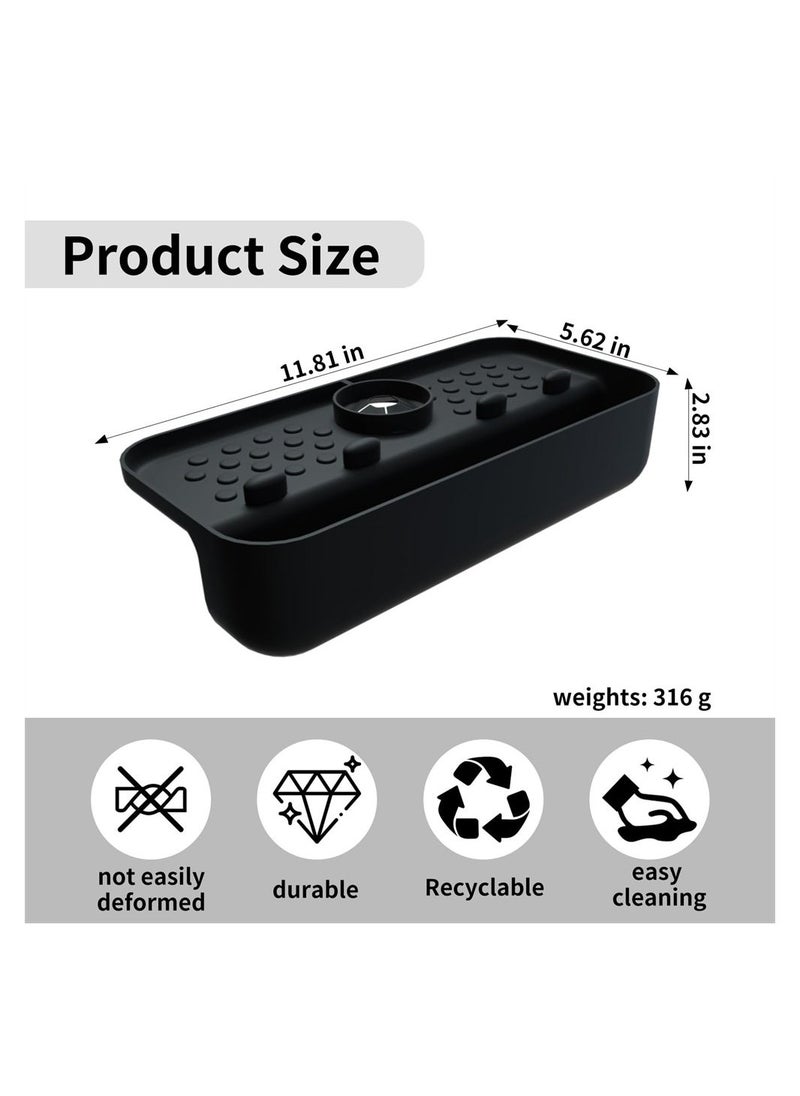 Kitchen Sink Splash Guard, Silicone Faucet Handle Drip Catcher Tray, Kitchen Sponge Holder Faucet Absorbent Sink Protectors Mat, Dish Soap Sponge Holder for Kitchen Bathroom Sink Accessories  - Image 3