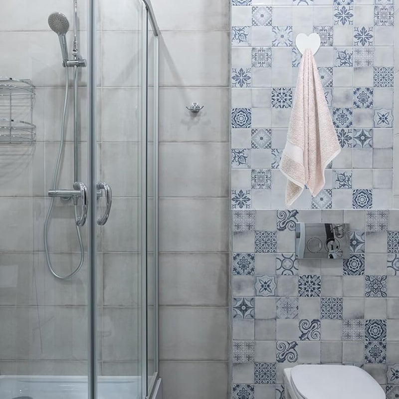 20pcs White Stainless Steel Adhesive Heart Shaped Wall Hooks For Bathroom Office Towel Robe - Image 4