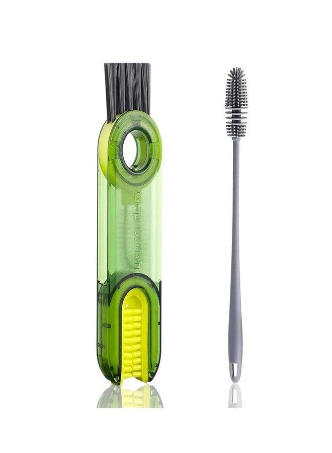 ASHMEN 3 in 1 Multifunctional Water Bottle Cleaning Brush Used for Bottle Cap, Cup Cleaner Brush | 1 PCS Long Handle Silicone Bottle Cleaning Brushes, Perfect for Baby Bottles, Water Bottles, Glasses - Image 1