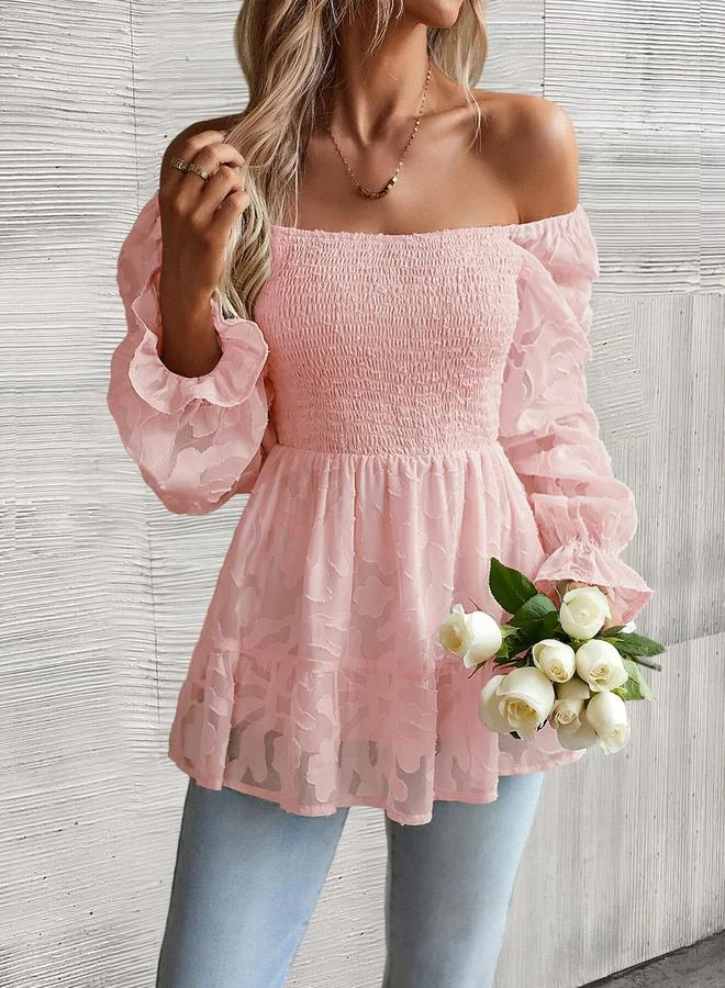 Styli Styli Solid Smocking Detail Top