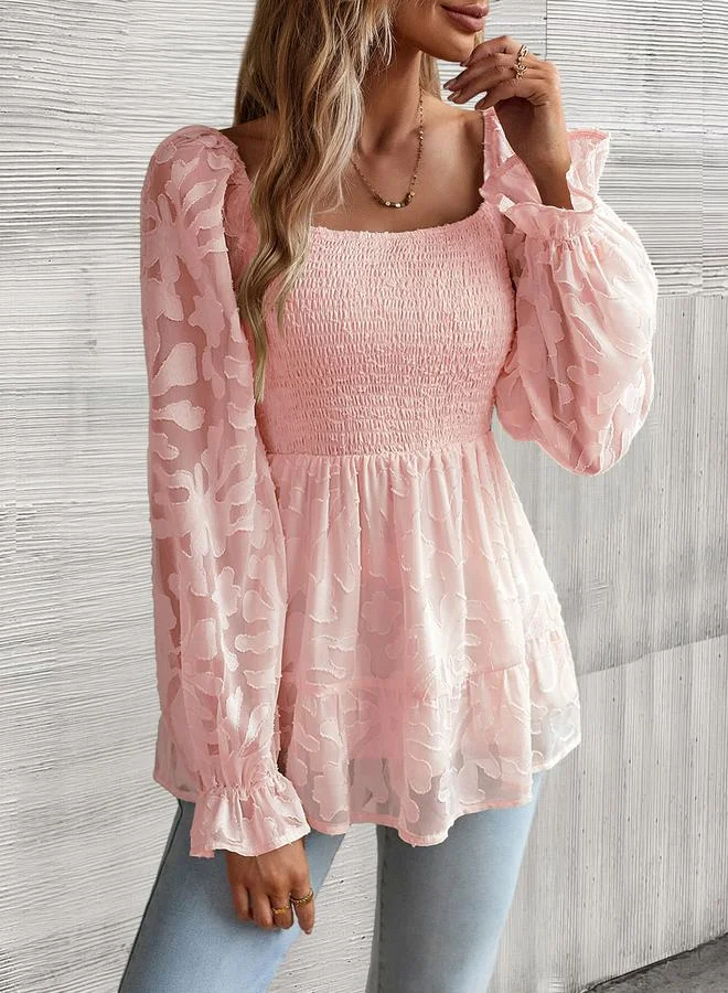 Styli Styli Solid Smocking Detail Top