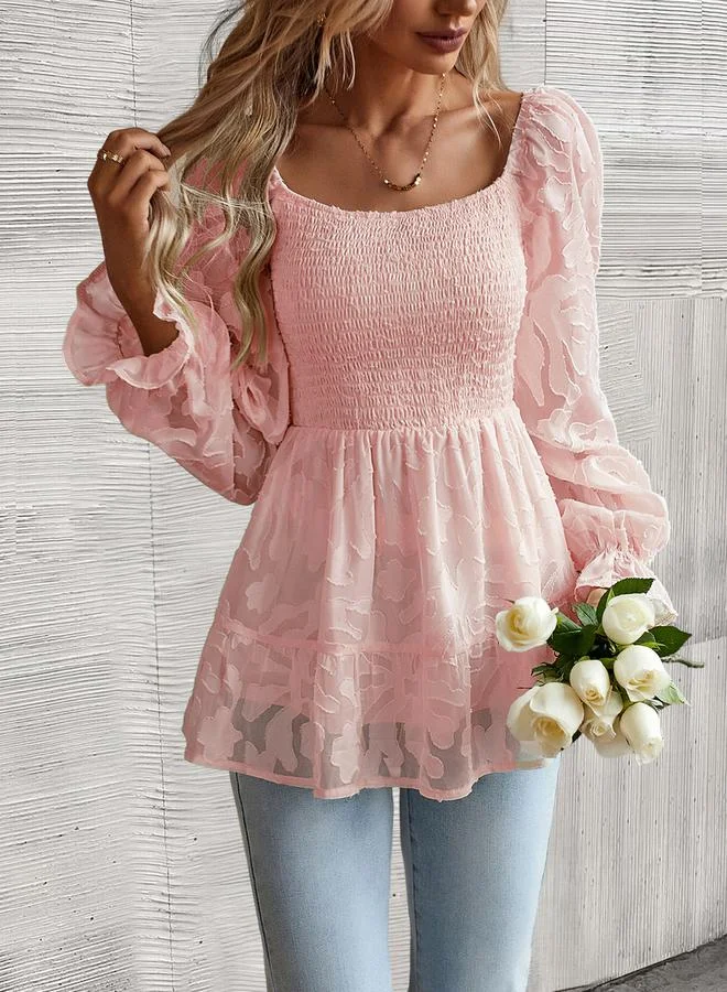 Styli Styli Solid Smocking Detail Top