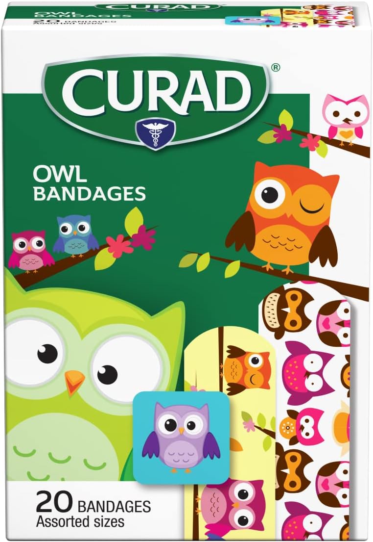 Curad Bandages, Owls, 6 boxes of 20, 120 Piece Assortment