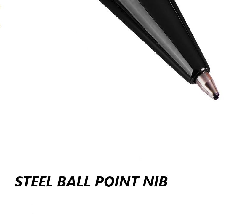 worison Elegant Slim Metallic Retractable Ballpoint Pens Smooth, Sturdy Ideal for Gifting (Black, Pack of 1) - Image 5