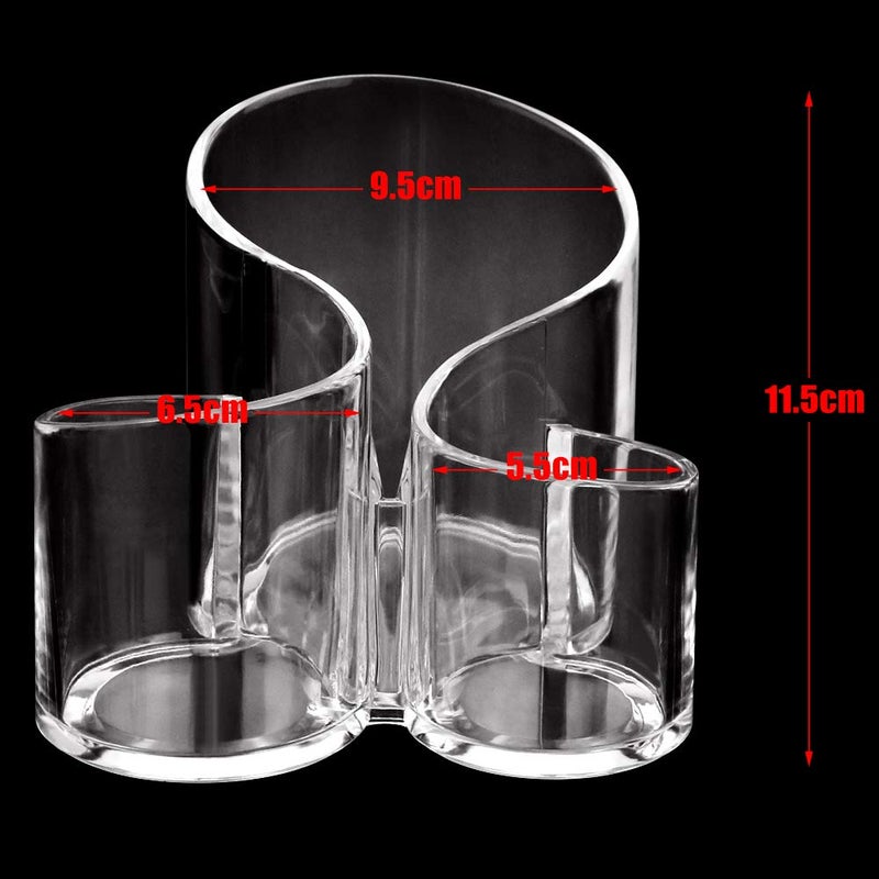 Hslife 6 Acrylic 3 Compartment Wavy Makeup Organizer Fantastic Shape MultiPurpose Makeup Brush and Cosmetic Holder - Image 2
