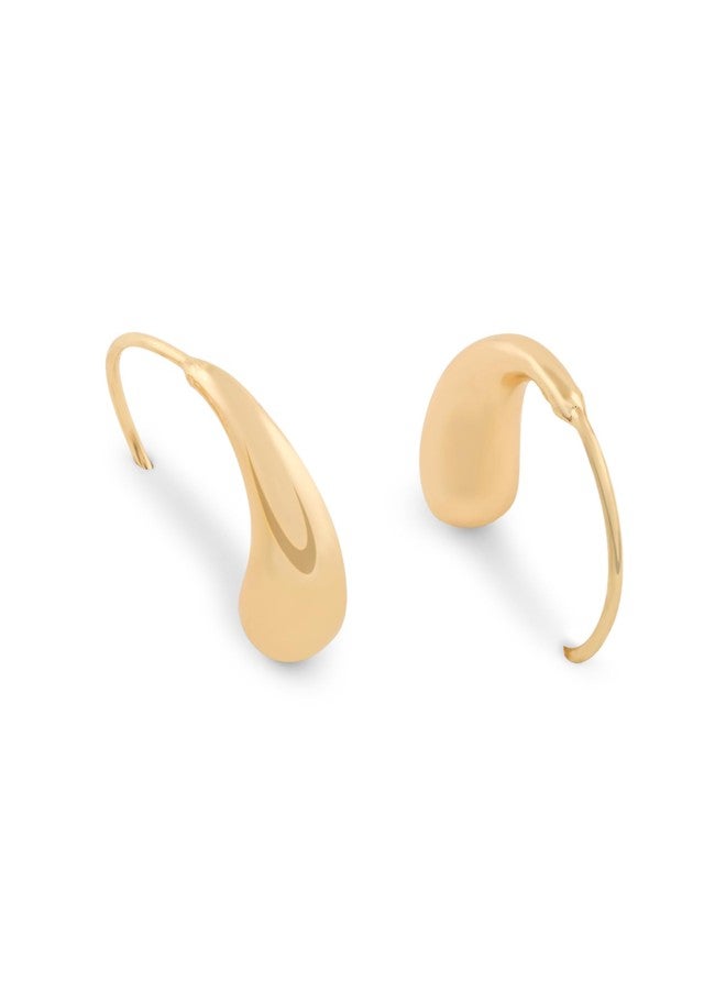 Zaveri Pearls Gold Tone Contemporary Minimal Semi Hoops Earring For Women-ZPFK21137 - Image 4