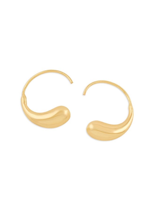 Zaveri Pearls Gold Tone Contemporary Minimal Semi Hoops Earring For Women-ZPFK21137 - Image 1