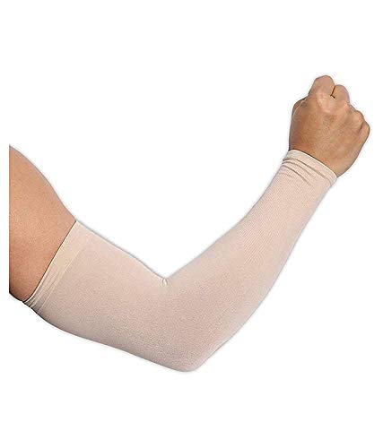 Dressify®High Performance Fingure Arm Sleeves for Athletic Fingure Arm Sleeves Perfect for Cricket, Bike Riding,Cycling, Basketball, Baseball, Running & Outdoor Activities (Sold as a 2 Pair) (Beige) - Image 3