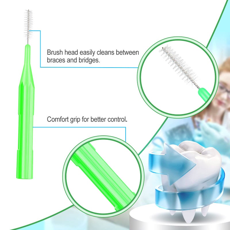 Zopeal 250 Pieces Braces Flossers Interdental Brush for Cleaner Tooth Toothpick Dental Teeth Flossing Picks Head Oral Dental Hygiene Cleaning Tool Soft Cleaners - Image 5