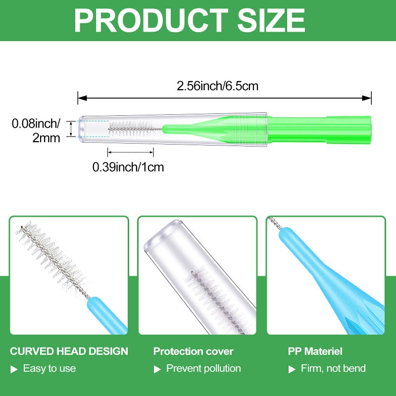Zopeal 250 Pieces Braces Flossers Interdental Brush for Cleaner Tooth Toothpick Dental Teeth Flossing Picks Head Oral Dental Hygiene Cleaning Tool Soft Cleaners - Image 2