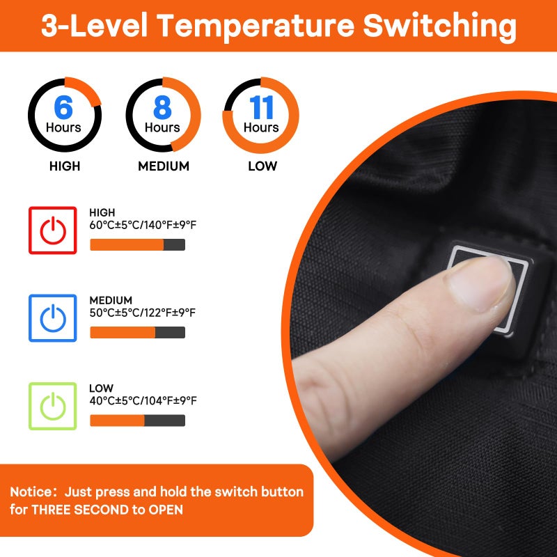Rrtizan Heated Hand Warmer Pouch,Hand Warmers Poucn with 3 Levels Heating, Ideal for Football, Camping,Hunting, Portable and Waterproof Football Hand Warmer Hand Muff (No Power Bank) - Image 2