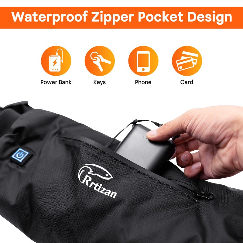Rrtizan Heated Hand Warmer Pouch,Hand Warmers Poucn with 3 Levels Heating, Ideal for Football, Camping,Hunting, Portable and Waterproof Football Hand Warmer Hand Muff (No Power Bank) - Image 3