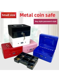 Generic Thickened Metal Cash Box Portable Cash Box With Lock Cash Register Box Password Cash Register Box Large Small Size Finishing Box A Generation Of Hair-Color:200 Key Black  - Image 2