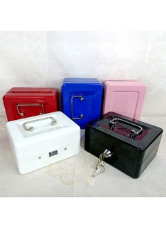 Generic Thickened Metal Cash Box Portable Cash Box With Lock Cash Register Box Password Cash Register Box Large Small Size Finishing Box A Generation Of Hair-Color:200 Key Black  - Image 3