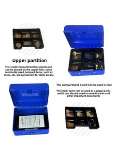 Generic Thickened Metal Cash Box Portable Cash Box With Lock Cash Register Box Password Cash Register Box Large Small Size Finishing Box A Generation Of Hair-Color:200 Key Black  - Image 4