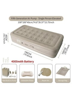 Generic Outdoor Camping Waterproof Air Mattress Fast Auto Inflatable Bed Portable Home Inflatable Sofa Bed Built-in Electric Pump Inflatable Outdoor Mat for Tent Camping Car Truck  - Image 2