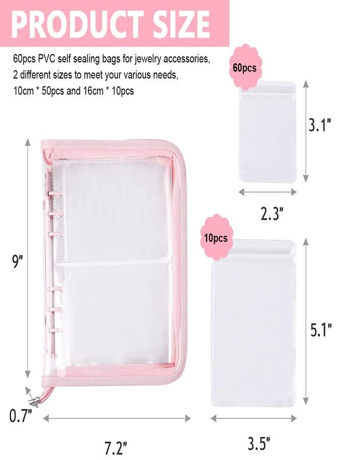 WROPZO Transparent Jewelry Storage Book | Portable Earring & Ring Organizer | Travel-Friendly Jewelry Display Album with Clear Sleeves for Easy Access – Pink - Image 3