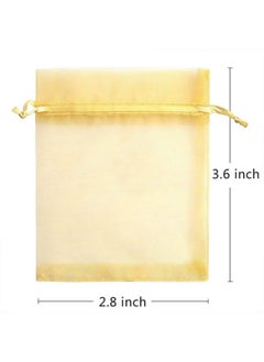 Akstore 100Pcs 2.8"X3.6"(7X9Cm) Sheer Drawstring Organza Jewelry Pouches Wedding Party Christmas Favor Gift Bags (Golden)  - Image 2