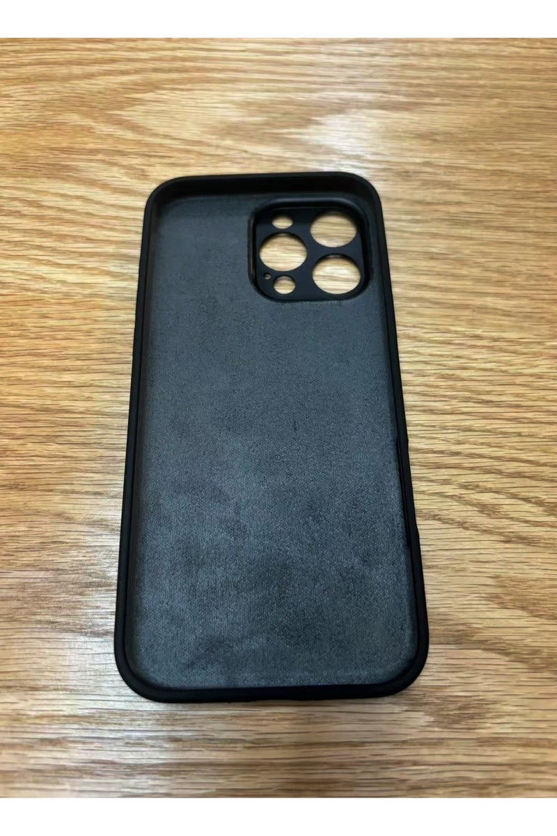 هَيْلة آيفون 16 برو ماكس بوصة حالة هاتف مطاط السيليكون السائل ، حالة هاتف حماية كاملة للجسم باللمس الناعم الحريري ، قشرة مقاومة للصدمات ، مع بطانة ألياف فائقة الدقة (أسود) - Image 3