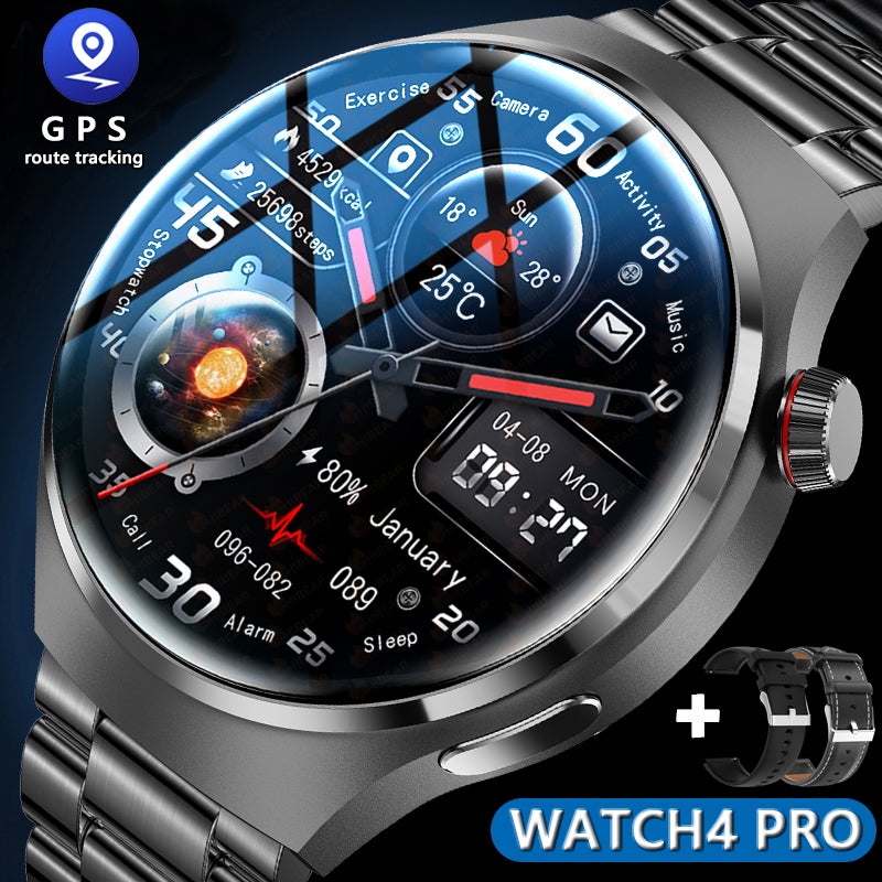 Smart watch GT4 for men with altitude Barometer, Amoled screen, heart rate blood pressure sleep monitor, sports watch for Huawei iOS and Andriod WATCH4 - Image 1