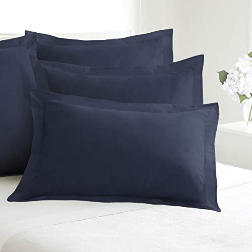 Fresh Ideas Poplin Tailored 2-Pack Pillow Sham, Standard, Navy - Image 3