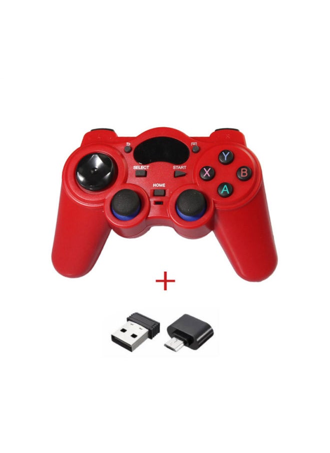 Generic Wireless 2.4G Android Game Controller For TV Computer PC360 TVBOX STEAM ABS Material USB Interface Entry Level Handle-Product Color:Red MICRO OTG  - Image 1