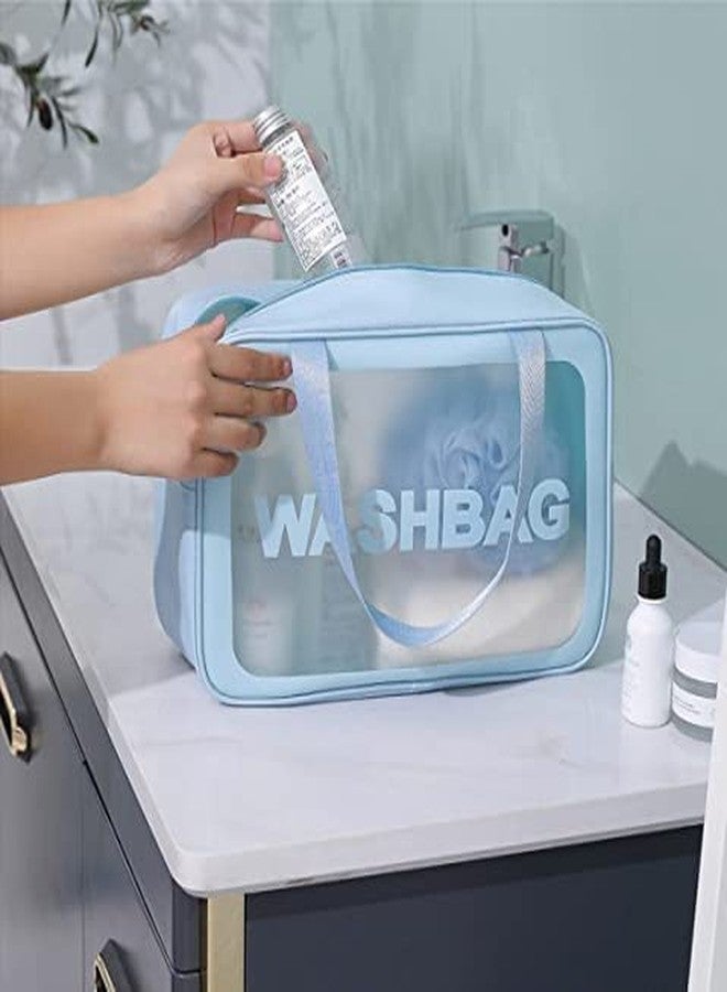 TAGUDA Cosmetic Toiletry Makeup Vanity Shaving Household Grooming Travel Storage Organizer Bags Pouch kit Pack for Men Women Girls Travel (Blue) - Image 3