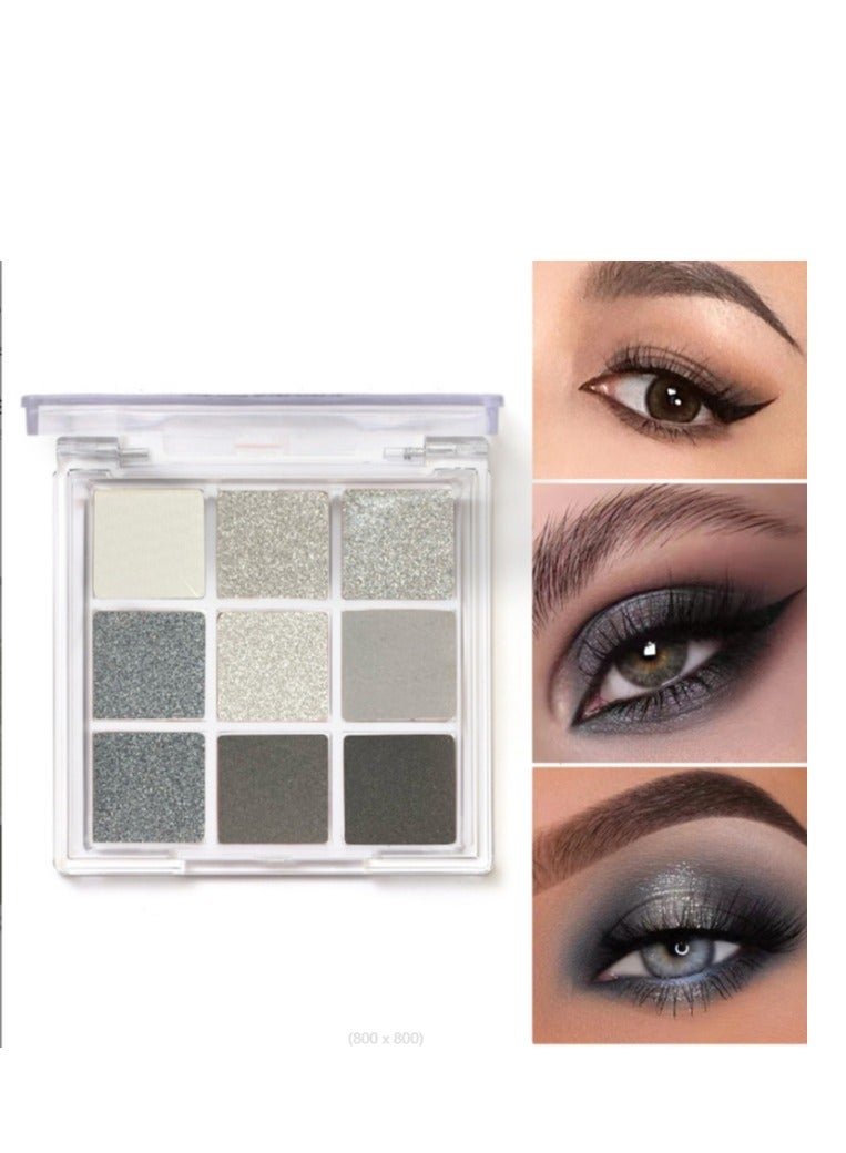  لون صدى لوحة ظلال العيون الدخانية باللون الأسود والرمادي، 9 ألوان، لوحة ظلال العيون اللامعة غير اللامعة، ظلال العيون الدخانية المقاومة للماء والتي تدوم طويلاً للفتيات والنساء - Image 3