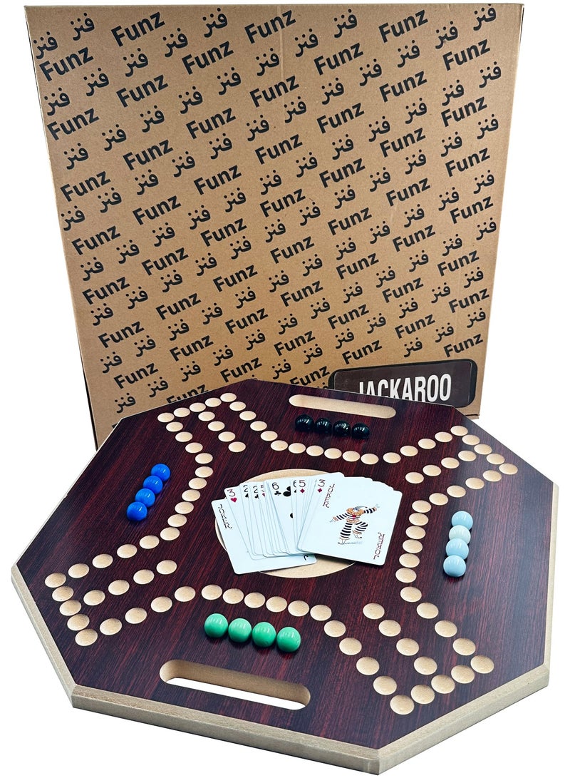 Funz Royal Jackaroo Board And Card Games Set With 16 Marble Stones Durable Sturdy - Image 5
