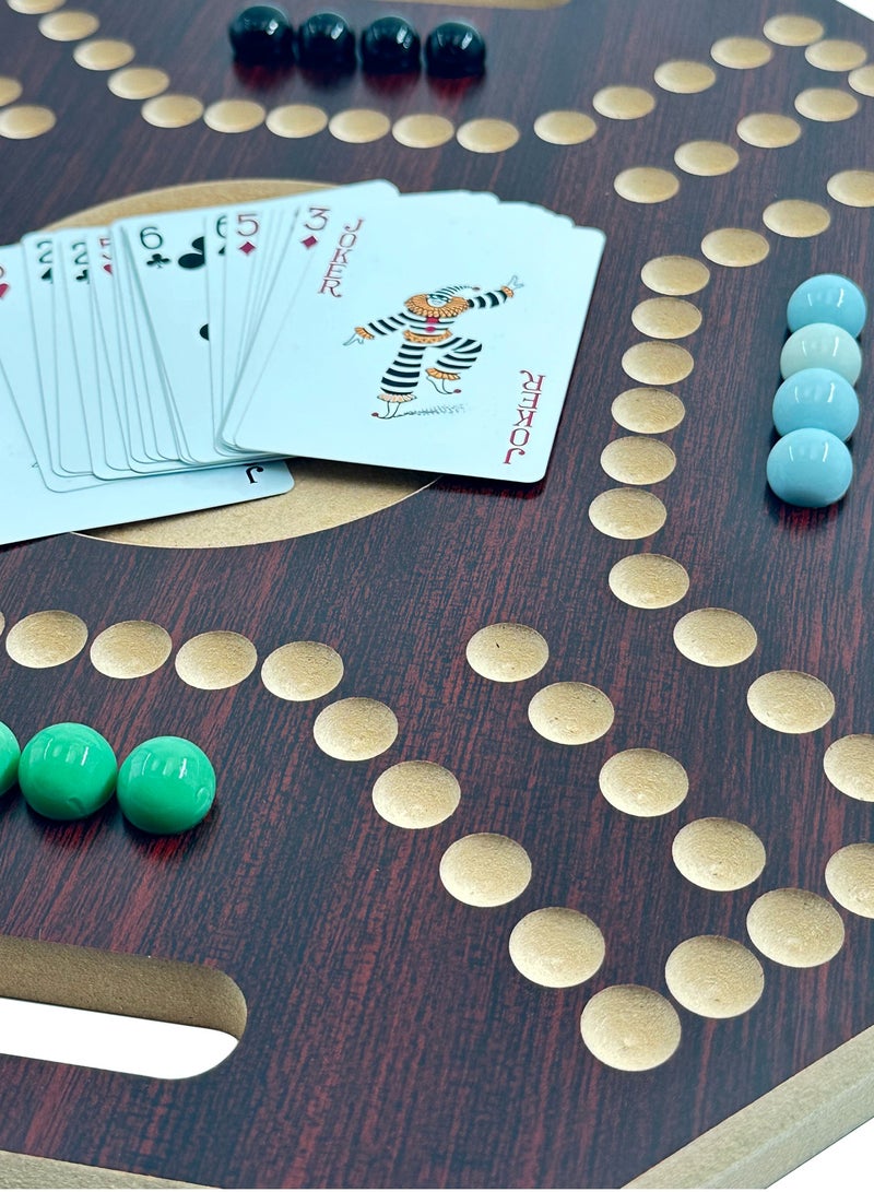 Funz Royal Jackaroo Board And Card Games Set With 16 Marble Stones Durable Sturdy - Image 3