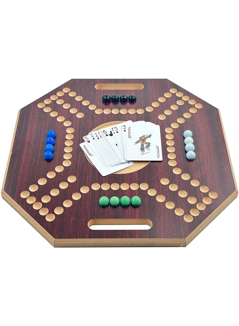 Funz Royal Jackaroo Board And Card Games Set With 16 Marble Stones Durable Sturdy - Image 4