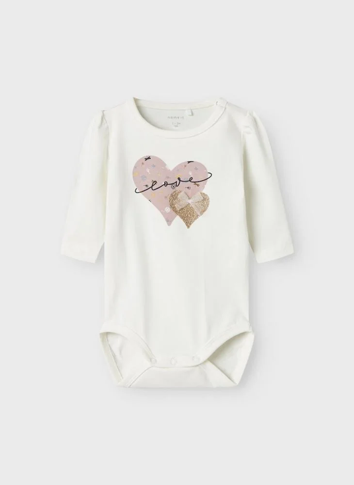 نيم ات Kids Nbfkinin Heart Printed Bodysuit