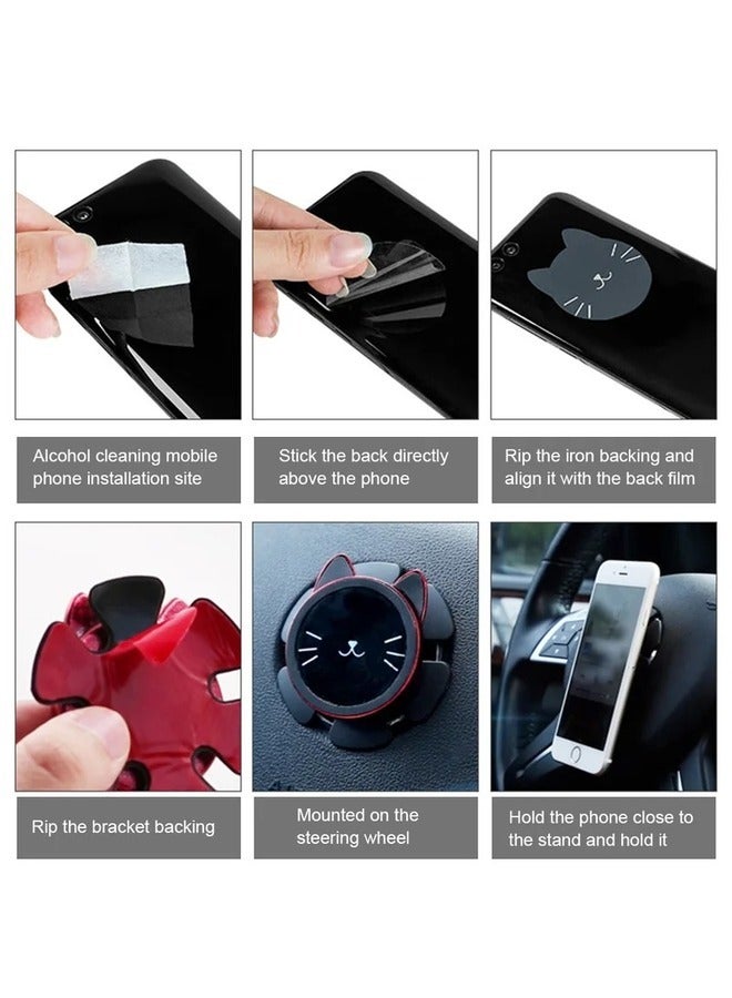 ingenuity Magnetic Car Phone Holder Steering Wheel Mobile Smartphone Stand Magnet Support Cell In Car - Image 2