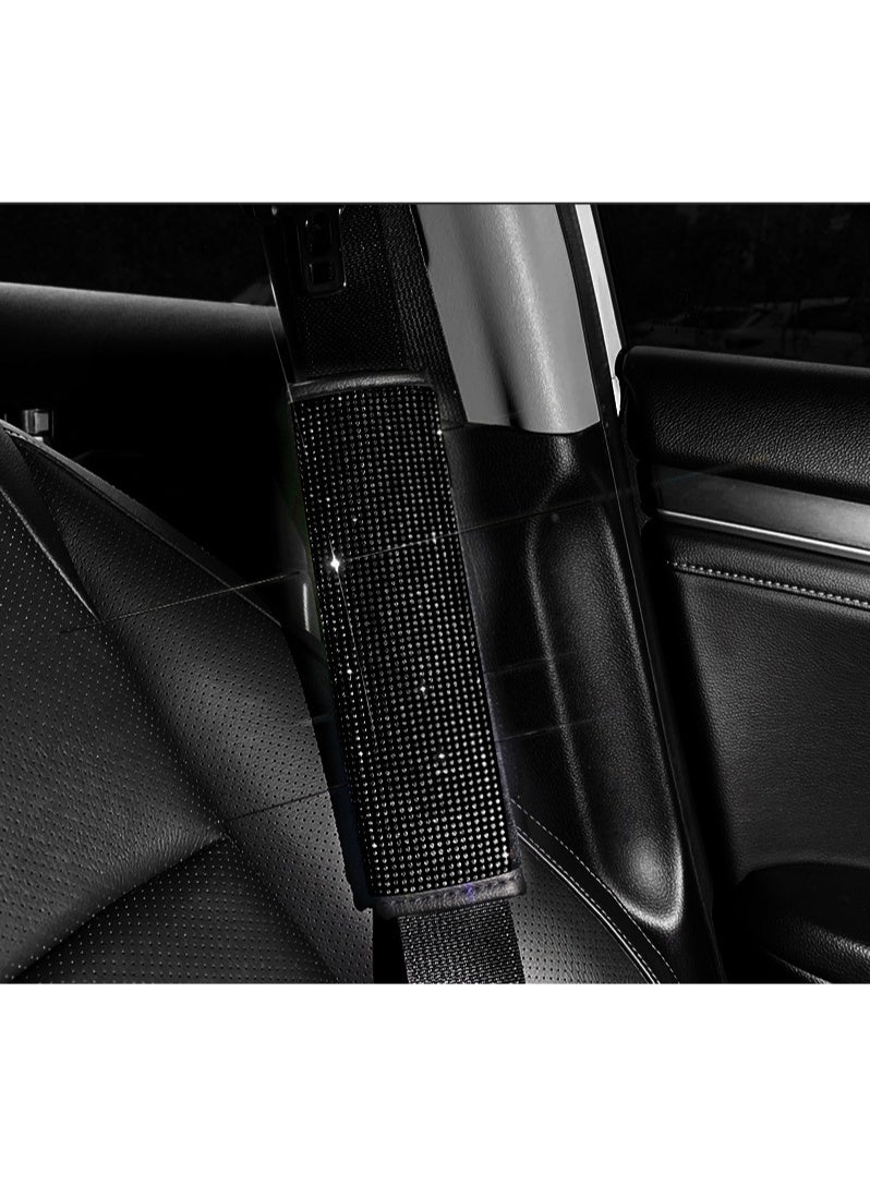 Bling Rhinestone Car Seat Belt Covers, Universal Diamond Seat Belt Shoulder Pads for Women, Crystal Safety Belt Protector, Car Interior Accessories