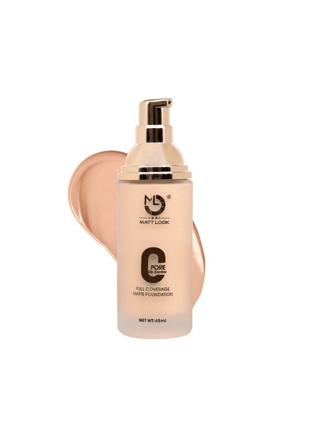 matt look Mattlook Zero Pore Oil Control Full Coverage Matte Foundation Natural (45Ml)  - Image 1