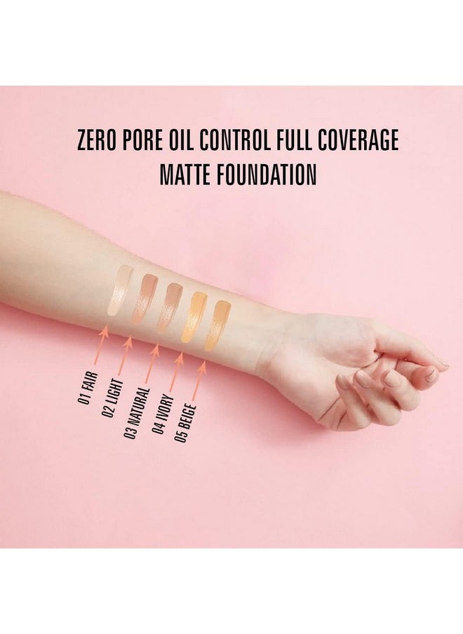 matt look Mattlook Zero Pore Oil Control Full Coverage Matte Foundation Natural (45Ml)  - Image 3